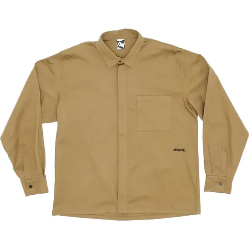 Light Jackets, male, , Size: L Overshirt with Classic Collar - Gr10K - Modalova