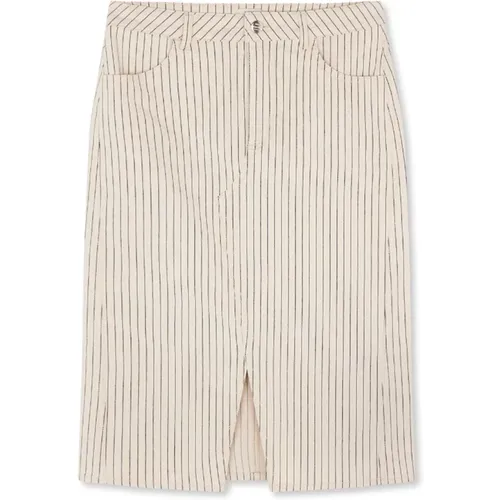 Cool Denim Skirt with High Front Slit , female, Sizes: 3XL - Mads Nørgaard - Modalova