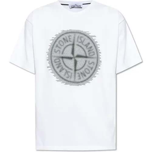 T-shirt with print , male, Sizes: L, 2XL, M, 3XL, XL - Stone Island - Modalova