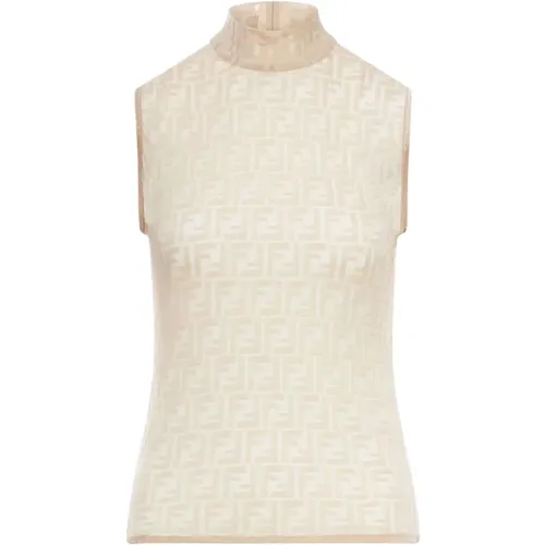 Sleeveless Tops, female, , Size: M Sleeveless Top - Fendi - Modalova