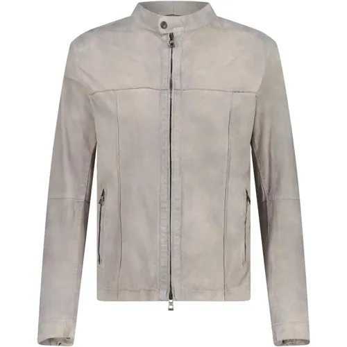 Goat Leather Jacket with Zipper , male, Sizes: XL - Gimo's - Modalova