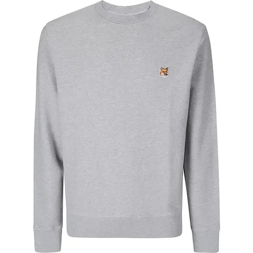 Sweatshirt mit Logo-Detail am Rundhalsausschnitt , Herren, Größe: M - Maison Kitsuné - Modalova