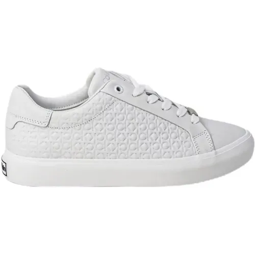 Sneakers, female, , Size: 10 US Leather Embossed Sneakers - Calvin Klein - Modalova
