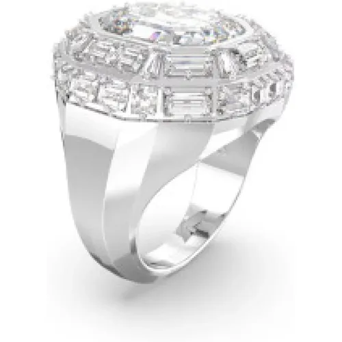 Rings, female, , Size: 52 MM Mesmera Cocktail Ring, White, Rhodium Plated - Swarovski - Modalova