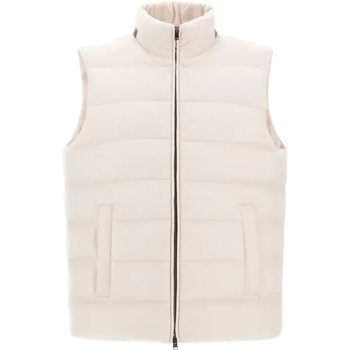 Vests, male, , Size: M Vest in Cashmere, Silk and Monogram - Herno - Modalova