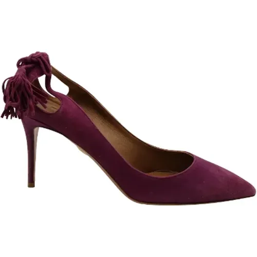 Pre-owned Pumps, female, , Size: 8 US Pre-owned Suede heels - Aquazzura Pre-owned - Modalova