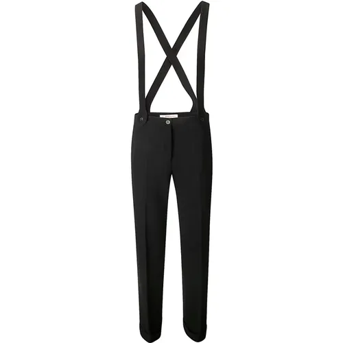 Straight Leg Trousers with Suspender Detail , female, Sizes: S, XS, M - Alberto Biani - Modalova