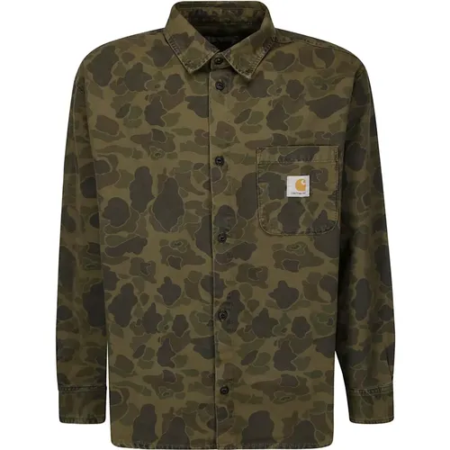 Camouflage Print Logo Shirt , male, Sizes: S, XL - Carhartt WIP - Modalova