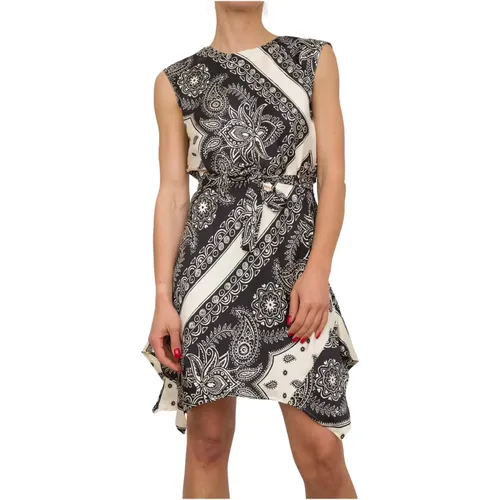 Kurzes Bedrucktes Kleid mit Schal-Muster , Damen, Größe: M - Liu Jo - Modalova