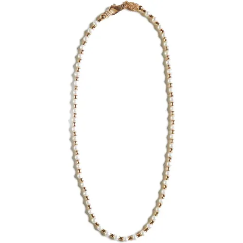 Necklaces, male, , Size: ONE SIZE Golden Pearl Necklace - Emanuele Bicocchi - Modalova