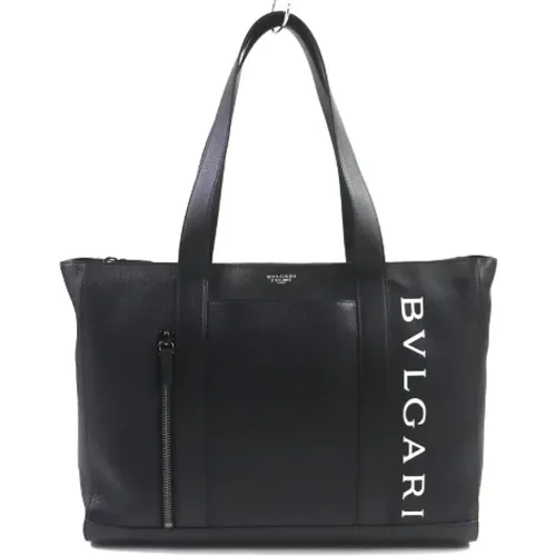 Pre-owned Tote Bags, female, , Size: ONE SIZE Pre-owned Leather shoulder-bags - Bvlgari Vintage - Modalova