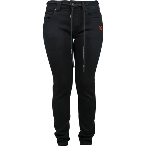 Schwarze Jeans mit Diagonalen Streifen - Off White - Modalova