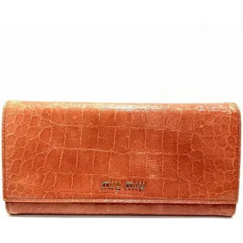 Pre-owned Leather wallets , female, Sizes: ONE SIZE - Miu Miu Pre-owned - Modalova