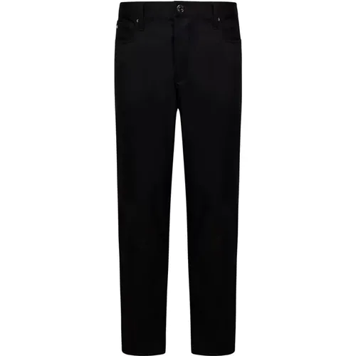 Straight Jeans, male, , Size: W33 Slim Fit Jeans with Logo - Emporio Armani - Modalova