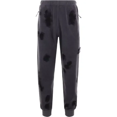 Grey Loose-Fit Jogging Trousers with Tye Dye Effect , male, Sizes: S, M, L - Stone Island - Modalova