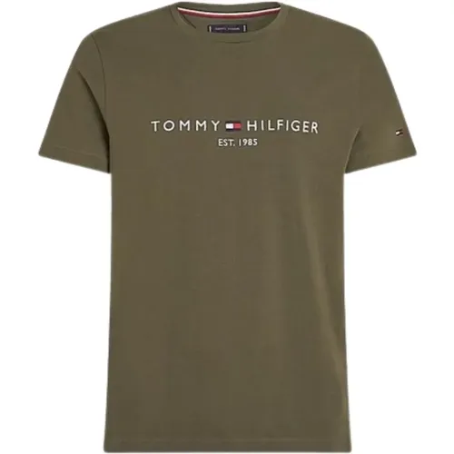 Herren Logo T-Shirt , Herren, Größe: M - Tommy Hilfiger - Modalova