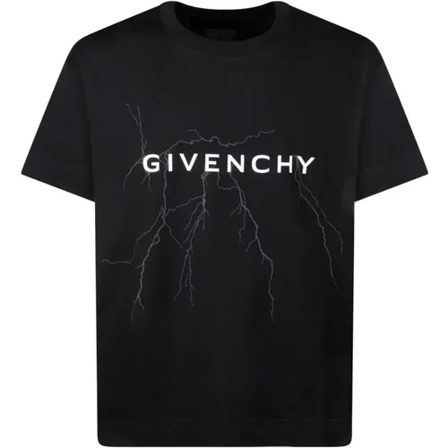 Reflective Lightning Pattern T-Shirt , male, Sizes: S, L - Givenchy - Modalova
