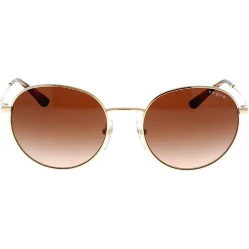 Runde Metall-Sonnenbrille, Einzigartig und Stilvoll , Damen, Größe: 53 MM - Vogue - Modalova