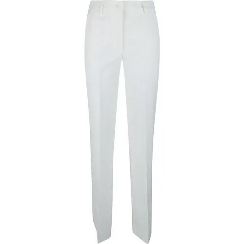 Chinos, female, , Size: XS Cream Wool Blend Flared Trousers - P.a.r.o.s.h. - Modalova