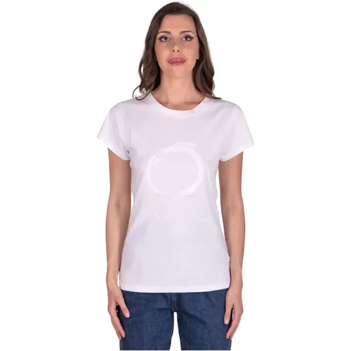 Wasserfarben Logo T-Shirt für Frauen , Damen, Größe: L - Trussardi - Modalova