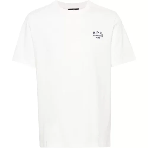 Bio-Baumwolle Logo Besticktes T-Shirt , Herren, Größe: XS - A.p.c. - Modalova
