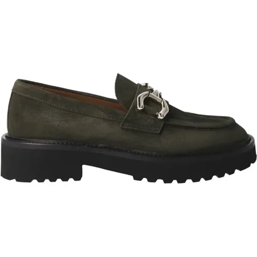 Grüner Wildleder Damen Loafer , Damen, Größe: 37 EU - CALCE - Modalova