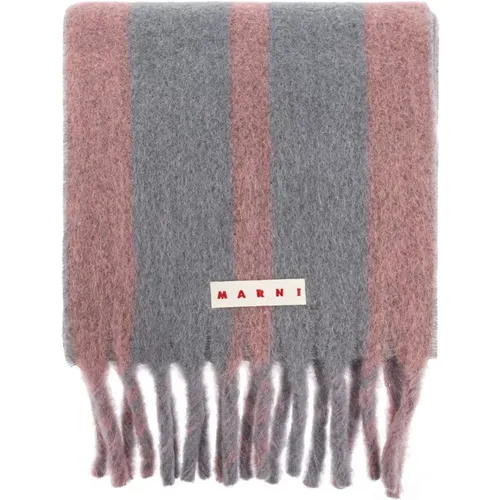 Winter Scarves, female, , Size: ONE SIZE Scarf with logo - Marni - Modalova
