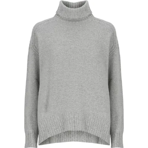 Kaschmirpullover Grau Hoher Kragen , Damen, Größe: S - Vanisé - Modalova