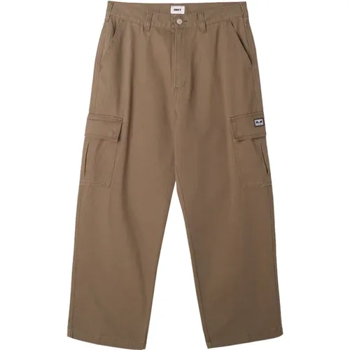 Cargo Baggy Trousers , male, Sizes: W32, W34, W30 - Obey - Modalova