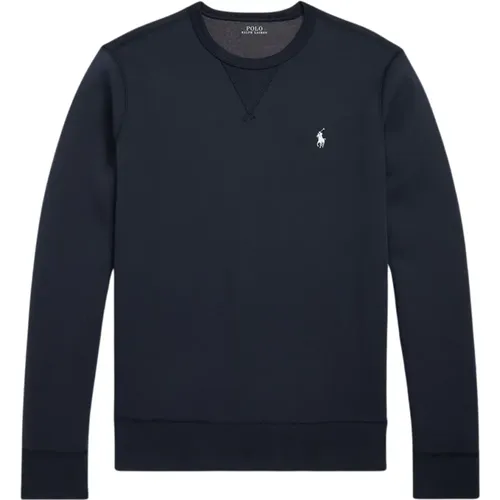 Navy Double-Knit Sweatshirt , male, Sizes: XL - Polo Ralph Lauren - Modalova