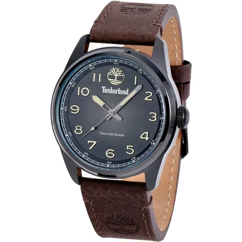 Leather Strap Quartz Watch, Case , male, Sizes: ONE SIZE - Timberland - Modalova