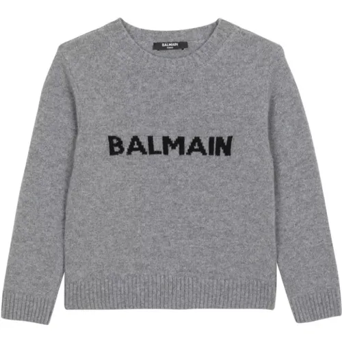 Intarsia-Knit Logo Pullover Balmain - Balmain - Modalova