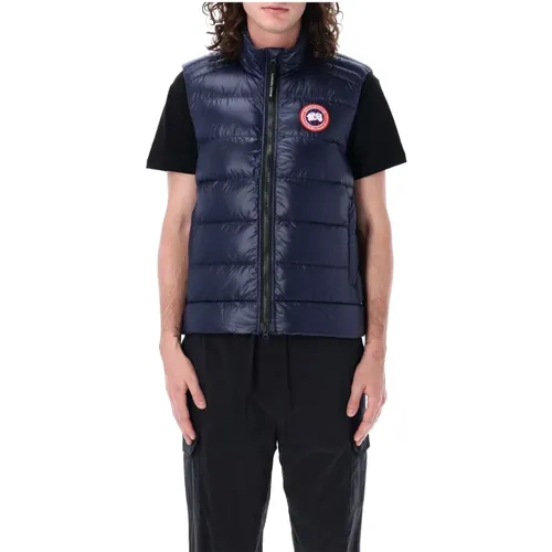 Quilted Navy Vest Outerwear Ss24 , male, Sizes: M, S - Canada Goose - Modalova