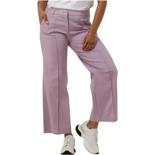 Weite Bein Klassische Stretch Hose , Damen, Größe: S - Summum Woman - Modalova