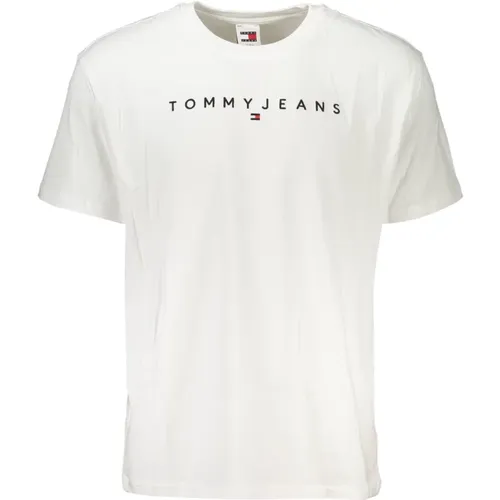 Kurzarm Logo besticktes T-Shirt , Herren, Größe: M - Tommy Hilfiger - Modalova