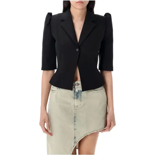 Blazers, female, , Size: XS Slim-fit Cropped Tailored Jacket - Coperni - Modalova
