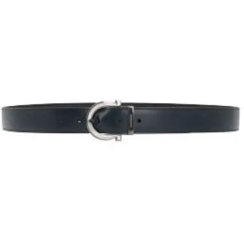 Belts, male, , Size: 105 CM Reversible Leather Belt Dark Black - Salvatore Ferragamo - Modalova