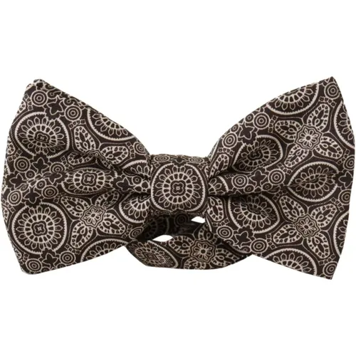 Silk Black & White Bow Tie , male, Sizes: ONE SIZE - Dolce & Gabbana - Modalova