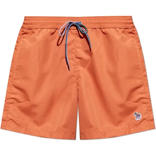 Beachwear, male, , Size: S Swim shorts with logo patch - Paul Smith - Modalova