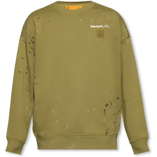 Grüner Crewneck Sweatshirt mit Farbspritzern , Herren, Größe: L - A-Cold-Wall - Modalova