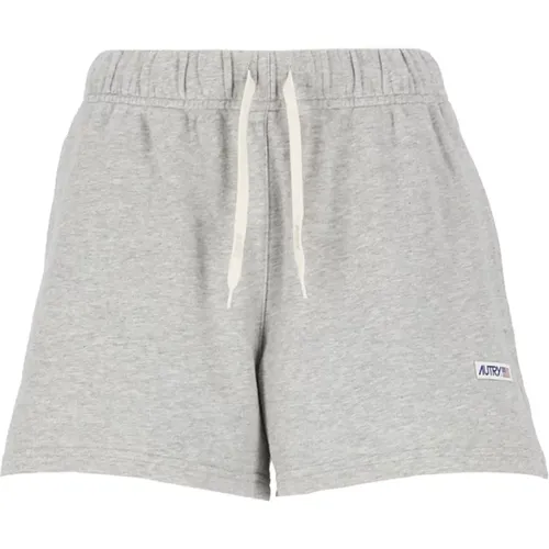 Grey Cotton Shorts with Elastic Waist , female, Sizes: XS, M - Autry - Modalova