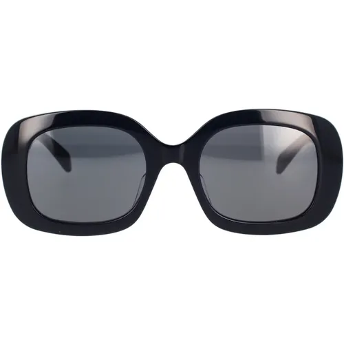Geometric Sunglasses with Dark Grey Lenses , female, Sizes: 53 MM - Celine - Modalova