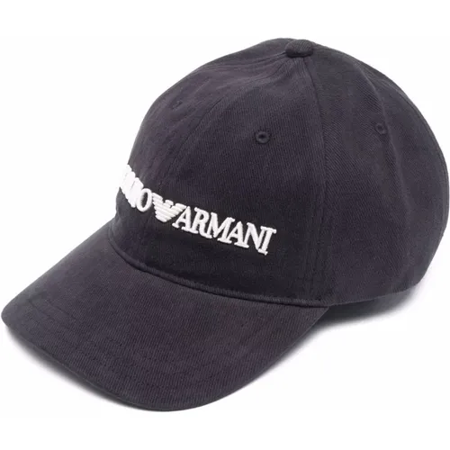 Caps, male, , Size: ONE SIZE Embroidered Logo Baseball Cap - Emporio Armani - Modalova