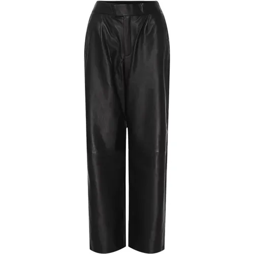 Weite Lederhose 100145 Schwarz , Damen, Größe: L - BTFCPH - Modalova