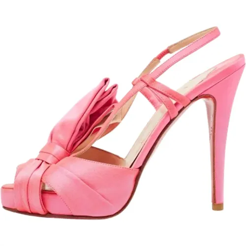 Pre-owned Satin sandals , female, Sizes: 4 UK - Christian Louboutin Pre-owned - Modalova