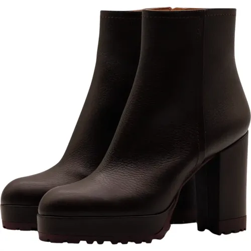 Muflone Boots with Thick Heel and Side Zipper , female, Sizes: 6 1/2 UK, 7 UK, 4 1/2 UK - Roberto Festa - Modalova
