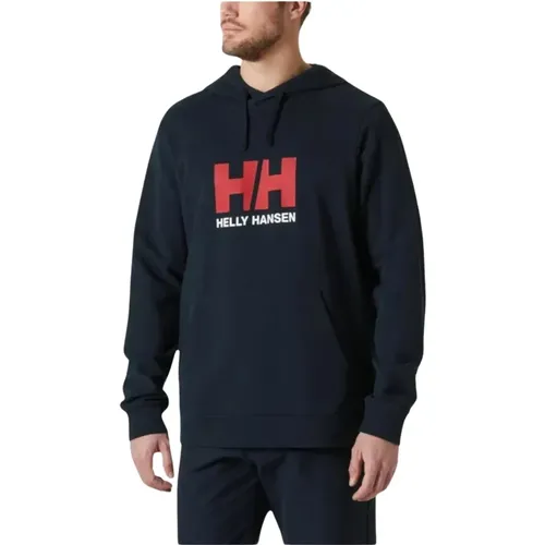 Hoodies, male, , Size: M Navy Logo Hoodie - Helly Hansen - Modalova