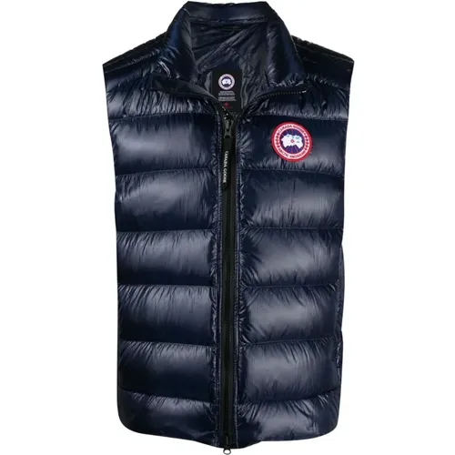 Vests, male, , Size: XL Sleeveless Down Jacket with Logo - Canada Goose - Modalova