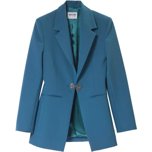 Blazers, female, , Size: M Tailored Jacket with Single Button Closure - Moschino - Modalova