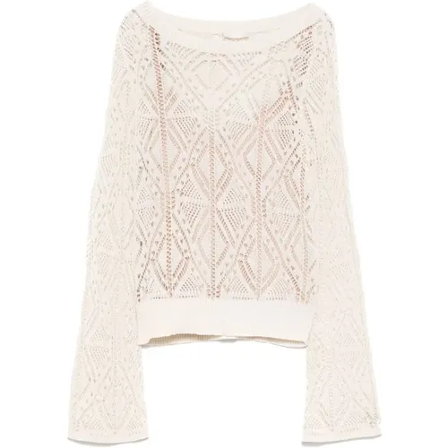 Round-neck Knitwear, female, , Size: S Naturale Sweater Stylish Comfortable Casual Cozy - Liu Jo - Modalova